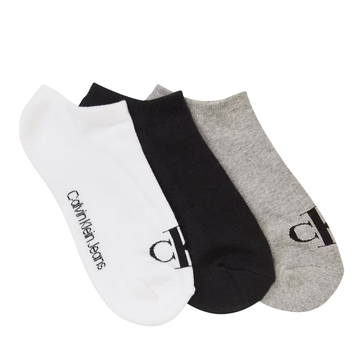 Calvin Klein Monogram Logo Cushion No Show Socks - 3 Pack